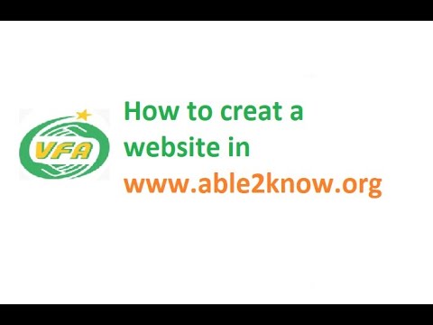 How to create a website in able2know.org | VFA Tech