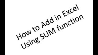 How to Add in Excel