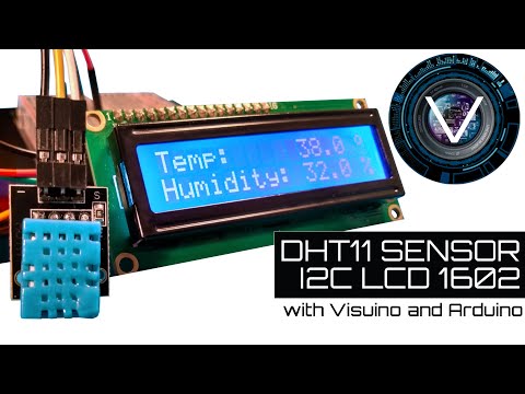 Arduino Project for Beginners with Code-Temperature and Humidity on I2C LCD-Visuino