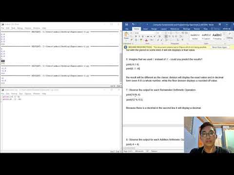 Experiment#2 on Python: Literals and Operators