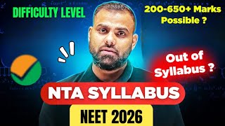 NTA Syllabus UPDATE Neet 2026 ⚠️ Difficulty Level - Out of Syllabus ⁉️ MR Sir Imp. Talks 🔥#neet2026
