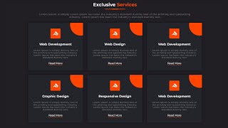 How to Make Creative Service Section Using HTML and CSS  | Our Services Section Design | Wpshopmart