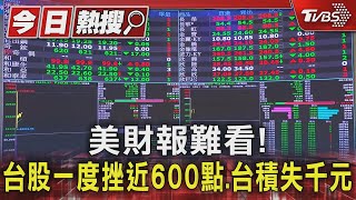美財報難看! 台股一度挫近600點.台積失千元｜TVBS新聞 @TVBSNEWS01