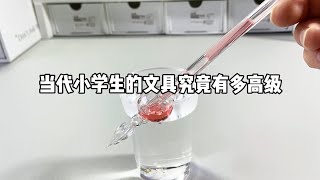 当代小学生的文具究竟有多高级，小学上10年都没用过的东西，连指纹文具袋到有了！