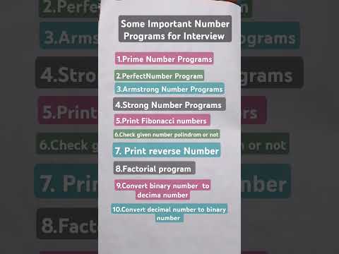Some important Number Programs for Interview #javaprogramming#programs