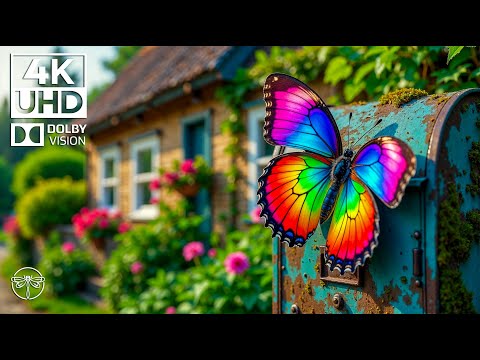 Insect Harmony 4K 🦋🎼  Gentle Piano & The Dance of Wings in a Peaceful Green World
