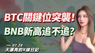 BTC週線關鍵突破在即！120000壓力位能否突破？BNB再創新高，還能上車嗎？丨7.28大漂亮的K線日記 丨  #BTC #ETH   #crypto  #trading #bnb