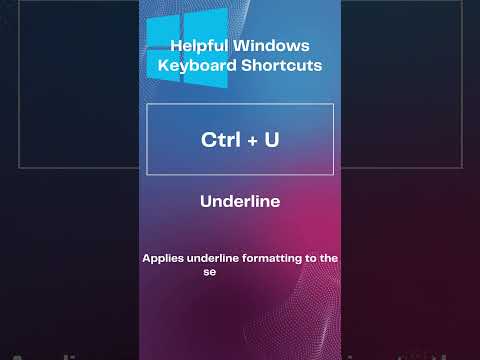 Windows Keyboard Shortcuts  Ctrl + U