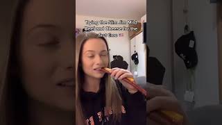 British me trying a Slim Jim Mild Beef and Cheese for the first time 🇺🇸 #shorts