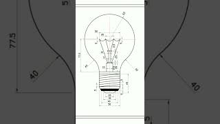 How to draw electric bulb with mobile app auto cad And with Dimensions.