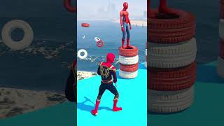 Spider-Man vs Ragdolls & Color Minions in GTA 6 Epic Jumps & Fails - Episode 8 #shorts #gtav