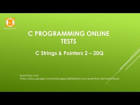 20. C Programming Strings and Pointers Online Test 2 with Interview FAQ Questions Answers