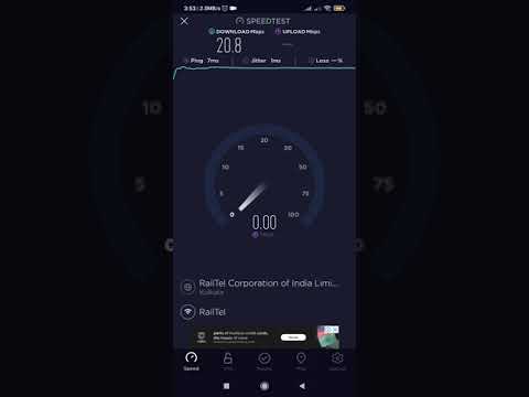 Railwire speed test