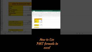 how to use PMT formula in ms excel #trendingshorts #excel #shortcutkeys #shortsfeed #viralshort
