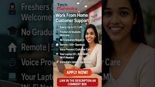 🌟👩🏻‍💻𝗪𝗼𝗿𝗸 𝗙𝗿𝗼𝗺 𝗛𝗼𝗺𝗲 𝘄𝗶𝘁𝗵 𝗧𝗲𝗰𝗵 𝗠𝗮𝗵𝗶𝗻𝗱𝗿𝗮! 🏡🖥️#𝗪𝗼𝗿𝗸𝗙𝗿𝗼𝗺𝗛𝗼𝗺𝗲 #𝗥𝗲𝗺𝗼𝘁𝗲𝗝𝗼𝗯𝘀#𝗧𝗲𝗰𝗵𝗠𝗮𝗵𝗶𝗻𝗱𝗿𝗮#𝗕𝗣𝗢𝗝𝗼𝗯𝘀#𝗔𝗽𝗽𝗹𝘆𝗡𝗼𝘄