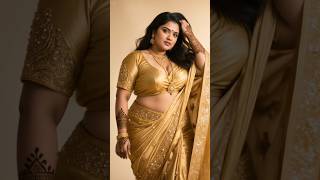 Elegant Traditional Saree Look ✨ | Bridal Vibe in Golden Saree 💛 #SareeLook #IndianBeauty
