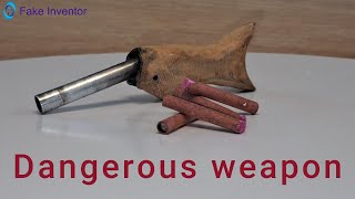 Dangerous weapon. Making a gun with a matchstick .