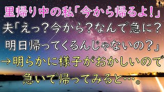 【ほっこりする話】里帰り中の私「今から帰るけどいい？」旦那「えっ！？い、今から？なんで急に？明日帰って来るんじゃないの！？」→明らかに様子がおかしいので急いで帰ってみると…