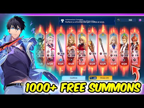 I DID 1000 FREE SUMMONS as F2P & I GOT 25+ SSR!! (Solo Leveling ARISE)