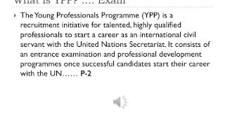 Young Professionals Programme YPP  青年专业计划YPP - 联合国 يانغ بروفيسيونال بروغرام يب - الأمم المتحدة
