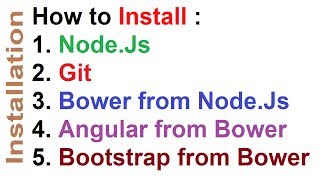 Installing Node.js and Git | Install Bower from Node.js | Install Angular from Bower