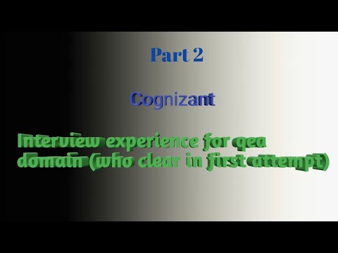 Cognizant SME interview experience for QEA selenium domain part 2 (who clear in  first attempt) |