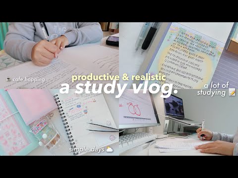college study vlog 🍵 *EXTREME* productivity + realistic, cafe-hopping, getting ahead on work