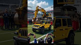 Jeep Durability test with excavator #shorts