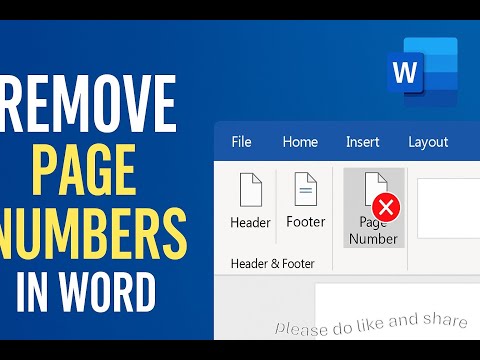 🗑️ How to Remove Page Numbers in MS Word Easily | Quick & Simple Guide! ✨