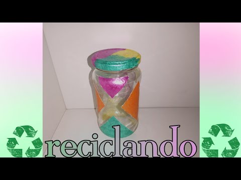 Frasco de vidrio decorado/fácil de hacer  #reciclafrascos #frasco #recicla