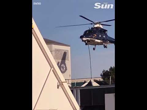 Incredible moment secret helicopters drills carried out over Manchester Tesco