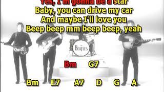 Drive my car Beatles mizo vocals lyrics chords no solos cover
