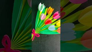DIY Tulip paper flower bouquet for Mother’s day | paper flower bouquet for mom | flower gift for mom