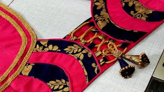 Blouse design cutting and stitching back neck design || Latest blouse design || #madhurafashionkatta