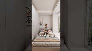 Genius Layout That Solves All Small Bedroom Problems #shorts