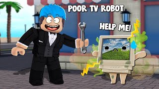 RESTORING A POOR TV ROBOT | ROBLOX | Bloxburg