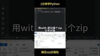 【1分钟学Python】用Python解压zip压缩包  #python #编程 #shady的混乱空间 #zip