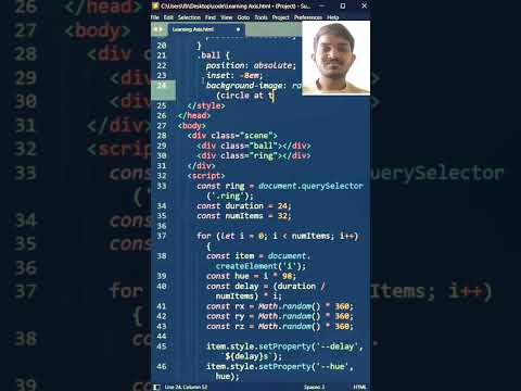 Rings and sphere | HTML CSS JAVASCRIPT #htmlcssjavascript #html5 #css #javascript #viralvideo #reels