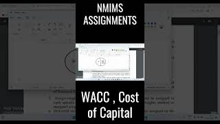 NMIMS Corporate Finance Assignment April 2023 Question no 1 :Concept of WACC explained by Amrita Mam