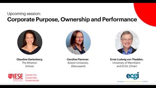 Corporate Purpose, Ownership and Performance