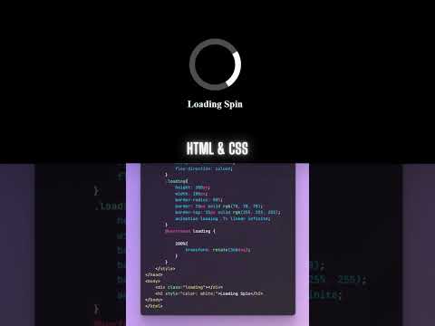 Simple Loading Spin Animation with CSS | #Shorts #css