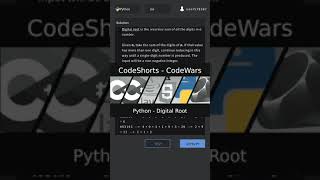 codeshorts - python - digitalRoot