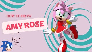 How to draw "Amy rose" character from Sonic || easy pencil sketch #drawwithelham #sonic #amyrose