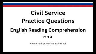 Civil Service Exam 2025: English Reading Comprehension Practice | Test Your Skills (Part 4)