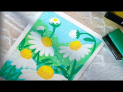 丙烯马克笔｜涂鸦画画｜可爱小白花