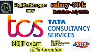 TCS nqt exam registration open....✨ register now 30k salary...🔥 full details 😎/freshers/#tcsnqt2022