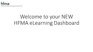 HFMA LMS Redesign Welcome