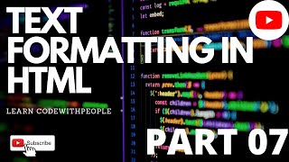 HTML Text Formatting Tags  ℹ👌 Tutorial in Hindi / Urdu || codewithpeople