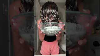 trying the bowl method on my 3a curly hair @hallie.ganga #hairstyles #hairtok #curlyhair #curly #fyp