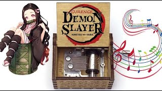 Demon Slayer Kimetsu no Yaiba Print Music Box / theme song Lisa gurenge Wood Hand crank